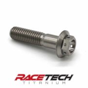 Titanium M8x1.25x33 Hex Flange Bolt - Drilled Head - RaceTech Titanium