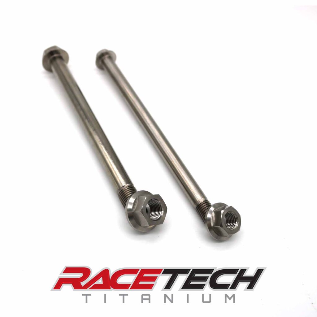 Yamaha Banshee Titanium Stock Swingarm Rear Axle Carrier Bolts (Upper & Lower) RaceTech Titanium