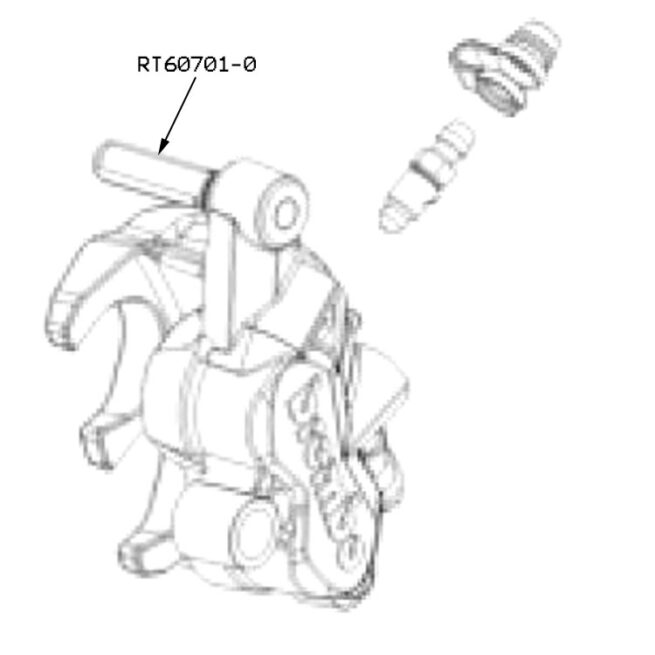 KTM Front Brake Caliper Bracket Diagram for Titanium Pin RT60701-0 (1) R