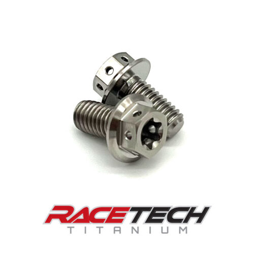 Titanium M6x1.0x12 Hex Flange Race Spec Bolts RT31103-0 (2)