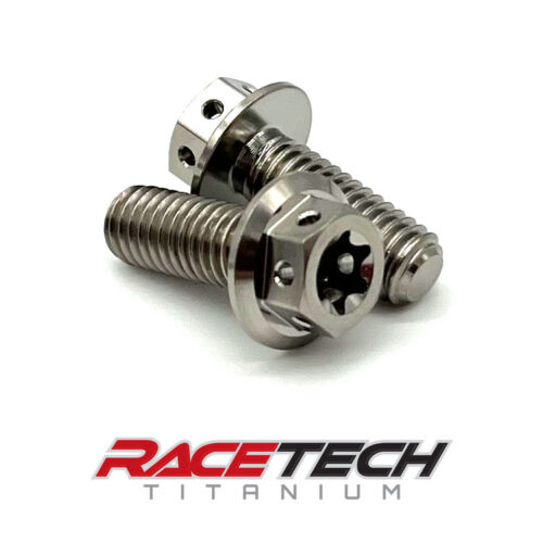 Titanium M6x1.0x16 Hex Flange Race Spec Bolts RT31106-0 (2)