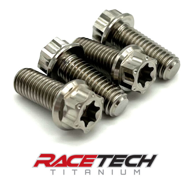 Titanium M8x1.25x20 Hex Flange Dual Drvie Bolts RT61419-0 (4)