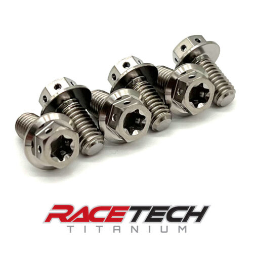 Titanium M6x12 Hex Flange Torx Race Spec Bolts RT31103-0 (6)