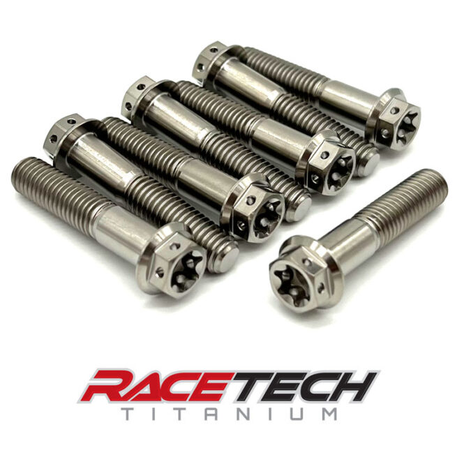 Titanium M8x40 Hex Flange Torx Race Spec Triple Clamp Bolts RT31214-0 (8)