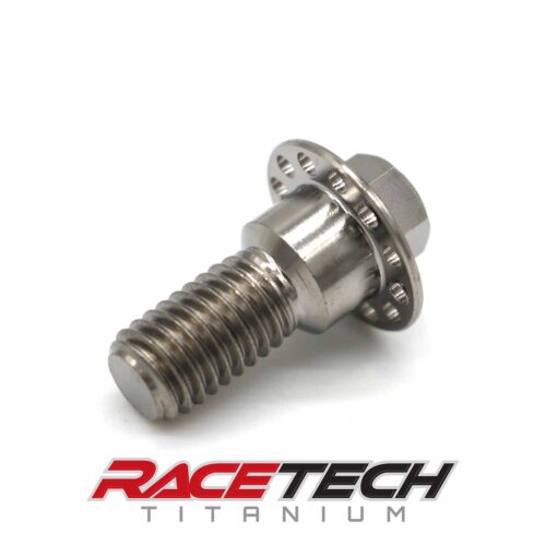 Titanium M8x1.25x20 Hex Head Flange Bolt (9.7x6.3 Shoulder) Drilled