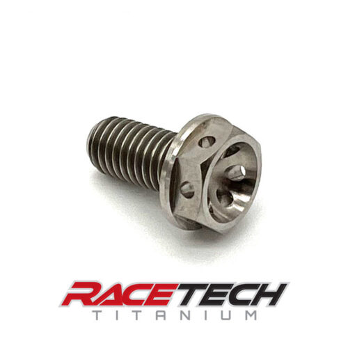 Titanium M8x16 Hex Flange Bolt, Race Spec Drilled Head, RT60709-3 (1)